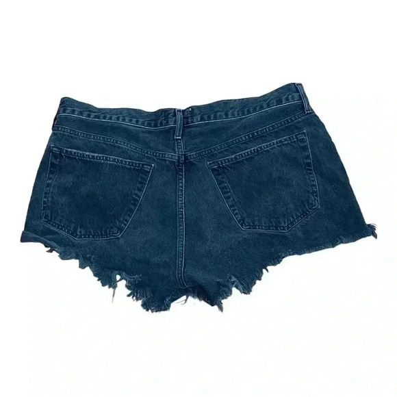 AGOLDE Parker Black  distressed shorts 32 Intentional distressing button fly - Picture 2 of 6